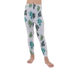 Leaves Plant Design Template Kids  Lightweight Velour Leggings by Ravend