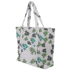 Leaves Plant Design Template Zip Up Canvas Bag by Ravend