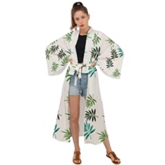 Leaves Plant Design Template Maxi Kimono by Ravend