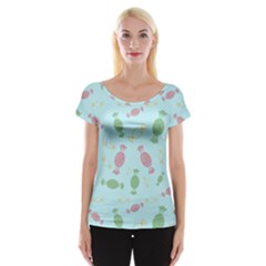 Toffees Candy Sweet Dessert Cap Sleeve Top by Ravend