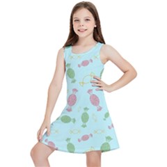 Toffees Candy Sweet Dessert Kids  Lightweight Sleeveless Dress by Ravend