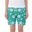 Pattern Background Daisy Flower Floral Women s Basketball Shorts View1