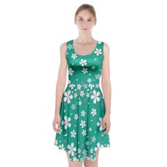 Pattern Background Daisy Flower Floral Racerback Midi Dress by Ravend