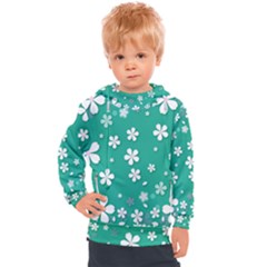 Pattern Background Daisy Flower Floral Kids  Hooded Pullover by Ravend