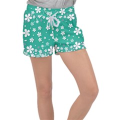 Pattern Background Daisy Flower Floral Velour Lounge Shorts by Ravend