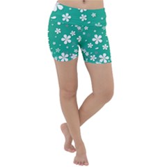 Pattern Background Daisy Flower Floral Lightweight Velour Yoga Shorts by Ravend