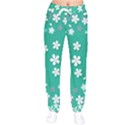 Pattern Background Daisy Flower Floral Women velvet Drawstring Pants View1