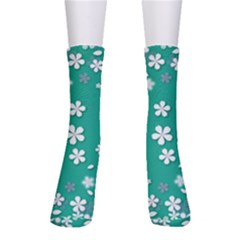 Pattern Background Daisy Flower Floral Crew Socks by Ravend