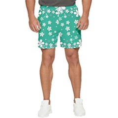 Pattern Background Daisy Flower Floral Men s Runner Shorts by Ravend