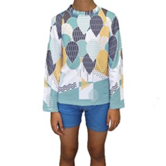 Abstract Balloon Pattern Decoration Kids  Long Sleeve Swimwear by Ravend