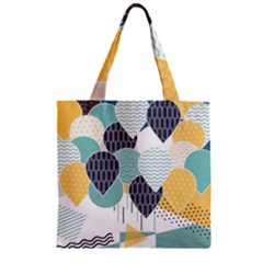 Abstract Balloon Pattern Decoration Zipper Grocery Tote Bag