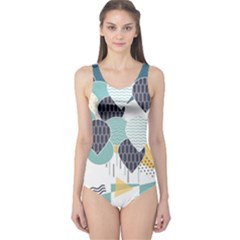 Abstract Balloon Pattern Decoration One Piece Swimsuit by Ravend