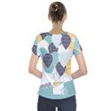 Abstract Balloon Pattern Decoration Short Sleeve Front Detail Top View2