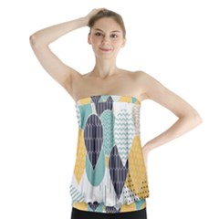 Abstract Balloon Pattern Decoration Strapless Top by Ravend