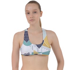 Abstract Balloon Pattern Decoration Criss Cross Racerback Sports Bra by Ravend