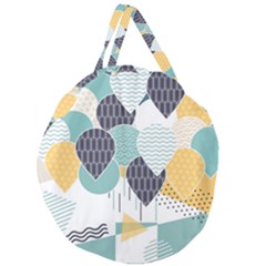 Abstract Balloon Pattern Decoration Giant Round Zipper Tote by Ravend