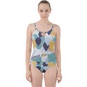 Abstract Balloon Pattern Decoration Cut Out Top Tankini Set View1