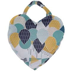 Abstract Balloon Pattern Decoration Giant Heart Shaped Tote by Ravend