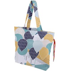 Abstract Balloon Pattern Decoration Drawstring Tote Bag by Ravend