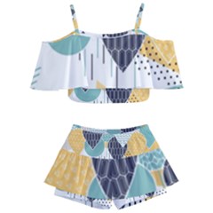 Abstract Balloon Pattern Decoration Kids  Off Shoulder Skirt Bikini by Ravend