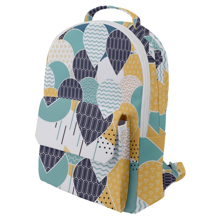 Abstract Balloon Pattern Decoration Flap Pocket Backpack (Small)