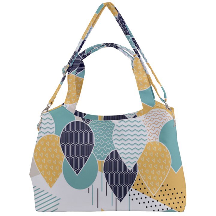 Abstract Balloon Pattern Decoration Double Compartment Shoulder Bag