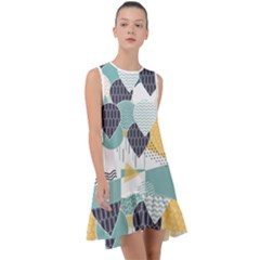 Abstract Balloon Pattern Decoration Frill Swing Dress by Ravend