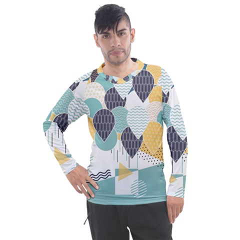 Abstract Balloon Pattern Decoration Men s Pique Long Sleeve Tee by Ravend