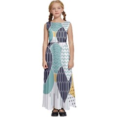 Abstract Balloon Pattern Decoration Kids  Satin Sleeveless Maxi Dress by Ravend