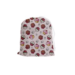 Cake Cupcake Sweet Dessert Food Drawstring Pouch (medium) by Ravend