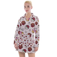 Cake Cupcake Sweet Dessert Food Women s Long Sleeve Casual Dress by Ravend