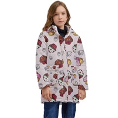 Cake Cupcake Sweet Dessert Food Kid s Hooded Longline Puffer Jacket by Ravend