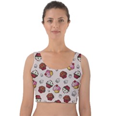 Cake Cupcake Sweet Dessert Food Velvet Crop Top by Ravend