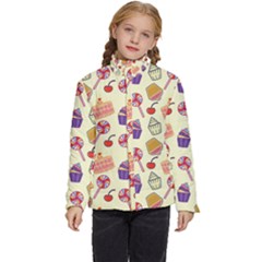 Cupcake Pattern Lollipop Kids  Puffer Bubble Jacket Coat by Ravend