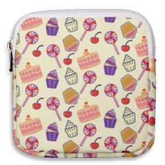 Cupcake Pattern Lollipop Mini Square Pouch by Ravend