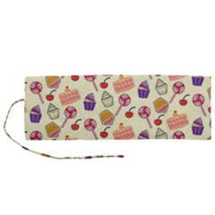 Cupcake Pattern Lollipop Roll Up Canvas Pencil Holder (m) by Ravend