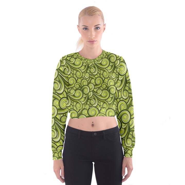 Flower Design Paradigm Start Cropped Sweatshirt