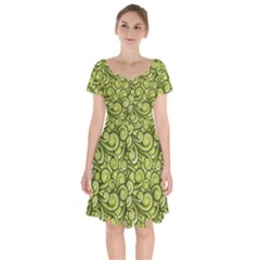 Flower Design Paradigm Start Short Sleeve Bardot Dress by Ravend