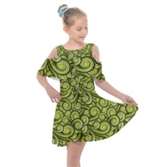 Flower Design Paradigm Start Kids  Shoulder Cutout Chiffon Dress by Ravend