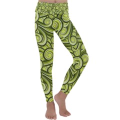 Flower Design Paradigm Start Kids  Lightweight Velour Classic Yoga Leggings by Ravend