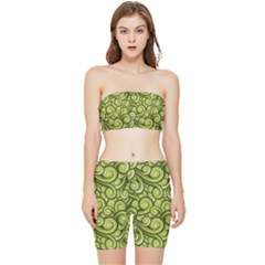 Flower Design Paradigm Start Stretch Shorts And Tube Top Set by Ravend