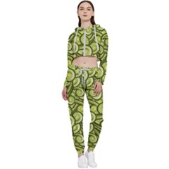 Flower Design Paradigm Start Cropped Zip Up Lounge Set by Ravend