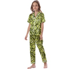 Flower Design Paradigm Start Kids  Satin Short Sleeve Pajamas Set by Ravend