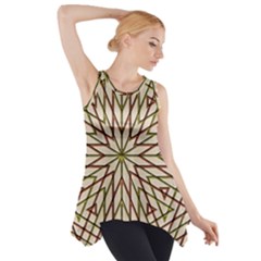 Kaleidoscope Line Triangle Pattern Side Drop Tank Tunic by Ravend