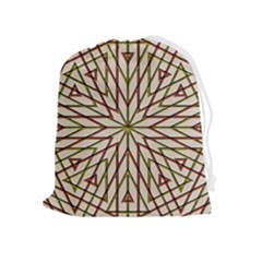 Kaleidoscope Line Triangle Pattern Drawstring Pouch (xl) by Ravend