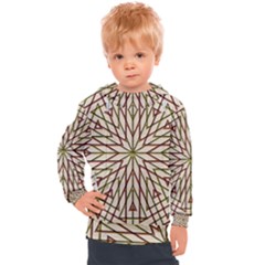 Kaleidoscope Line Triangle Pattern Kids  Hooded Pullover by Ravend