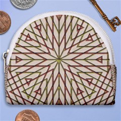 Kaleidoscope Line Triangle Pattern Horseshoe Style Canvas Pouch by Ravend