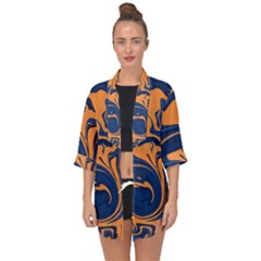 Abstract Background Texture Pattern Open Front Chiffon Kimono by Ravend