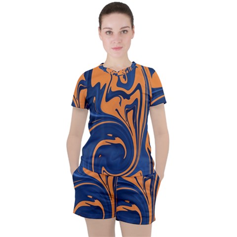 Abstract Background Texture Pattern Women s Tee And Shorts Set by Ravend