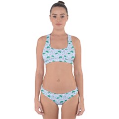 Illustration Flower Pattern Wallpaper Seamless Cross Back Hipster Bikini Set by Ravend